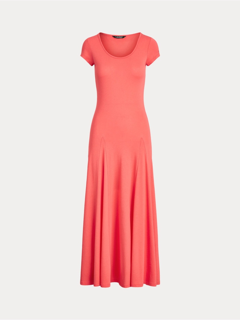 Ralph Lauren Coral Scoop-Neck Short-Sleeve Maxi Dress RED